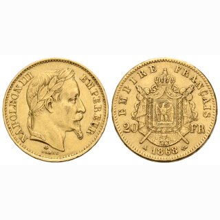 Frankreich 20 Francs 1868 A