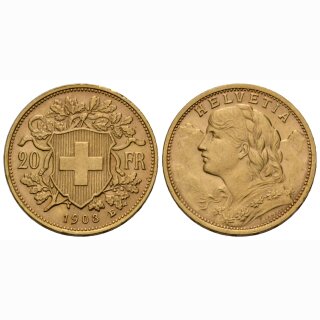 Schweiz 20 Franken  1903 B
