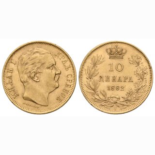Serbien 10 Dinar 1882