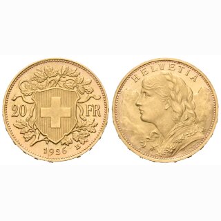 Schweiz 20 Franken 1926 B Vreneli