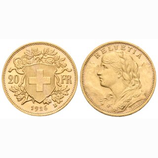 Schweiz 20 Franken 1926 B Vreneli