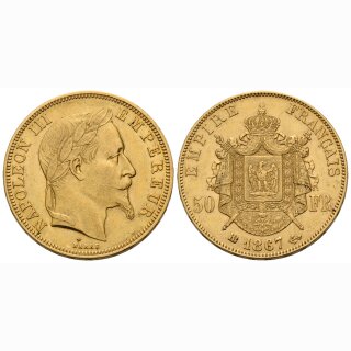 Frankreich 50 Francs 1867 BB Napoleon III