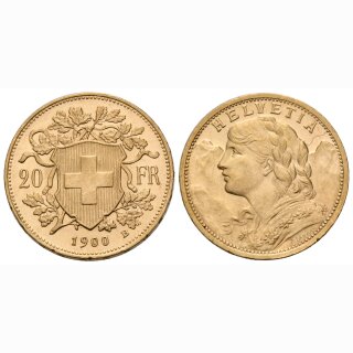 Schweiz 20 Franken 1900 B Vreneli