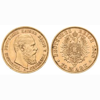 1888 A Deutschland Preussen 10 Mark  88 Tage Kaiser