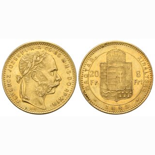 Ungarn 20 Fr.  / 8 Frt 1883