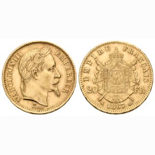 Frankreich  20 Francs 1867 A