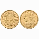 Schweiz 20 Franken  1904 B Goldvreneli
