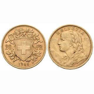 Schweiz 20 Franken  1906 B Goldvreneli