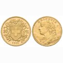 Schweiz 20 Franken  1926 B Goldvreneli