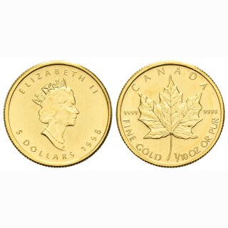 Kanada  5 Dolllar 1998 Maple Leaf