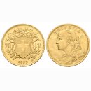 Schweiz 20 Franken 1899 B Goldvreneli