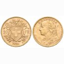 Schweiz 20 Franken 1901 B Goldvreneli