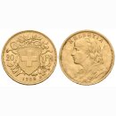Schweiz 20 Franken 1908 B Goldvreneli