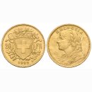Schweiz 20 Franken 1909 B Goldvreneli