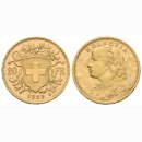 Schweiz 20 Franken 1909 B Goldvreneli
