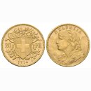 Schweiz 20 Franken 1914 B Goldvreneli