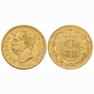 Italien 20 Lire  1879 Umberto