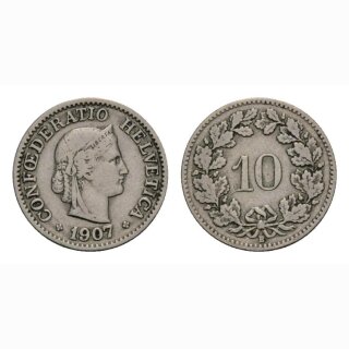 10 Rappen 1907 Schweiz
