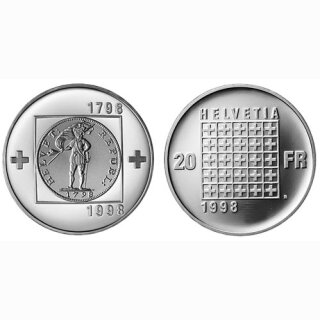 Schweiz 20 Franken 1998 B 200 Jahre Helvetische Republik