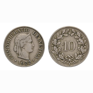 10 Rappen 1922 Schweiz