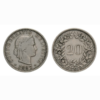 20 Rappen 1887 Schweiz