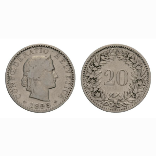 20 Rappen 1893 Schweiz