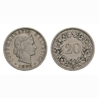 20 Rappen 1900 Schweiz