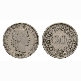 20 Rappen 1901 Schweiz