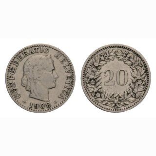 20 Rappen 1908 Schweiz