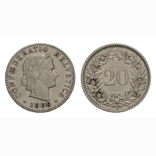 20 Rappen 1909 Schweiz