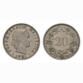 20 Rappen 1931 Schweiz