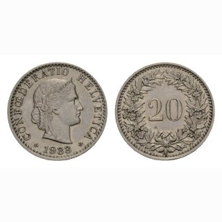 20 Rappen 1933 Schweiz