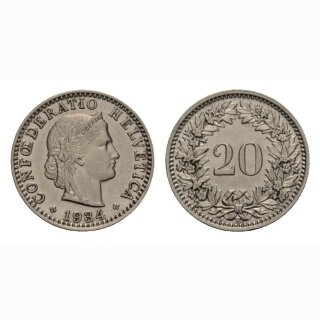 20 Rappen 1934 Schweiz