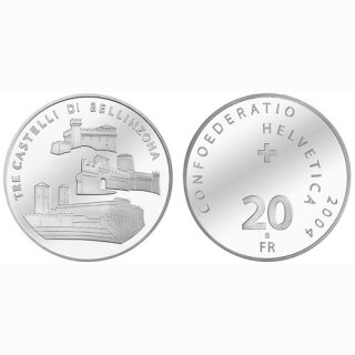 Schweiz 20 Franken 2004 B Burgen von Bellinzona