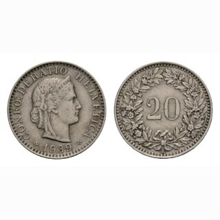 20 Rappen 1939 Schweiz