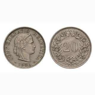 20 Rappen 1951 Schweiz