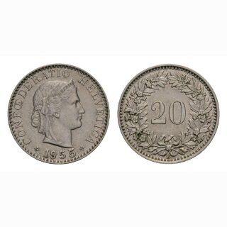 20 Rappen 1955 Schweiz