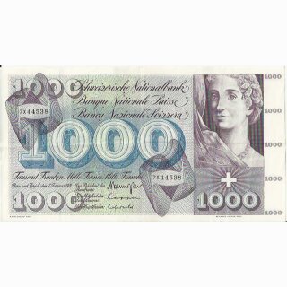 1000 Franken Note Totentanz 1974 gebraucht+