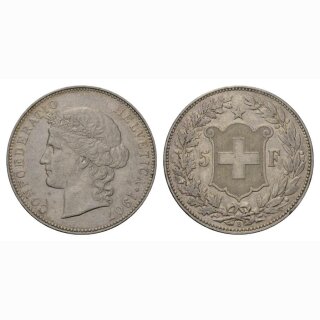 5 Franken 1907 B ss+ Frauenkopf