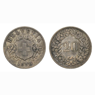 20 Rappen 1858 Schweiz