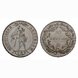 Helvetische Republik 10 Batzen 1799 B HMZ 2-1187b