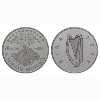 Irland 10 Euro 2008 Silber Klostersiedlung St. Michael