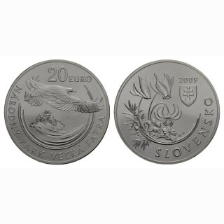 Slovakei 20 Euro 2009 Silber Fatra-Bergveilchen