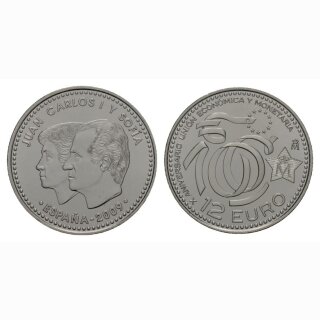 Spanien 12 Euro 2009 Silber Währungsunion