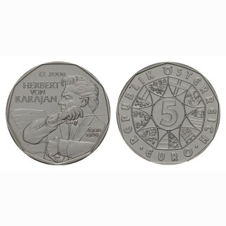 Österreich 5 Euro 2008 Silber Herbert von Karajan