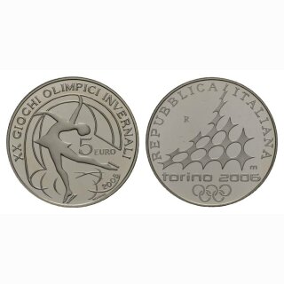 Italien 5 Euro 2005 Silber Eiskunstläuferin