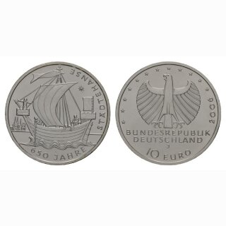 Deutschland 10 Euro 2006 Silber 650 Jahre Städtehanse