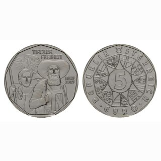 Österreich 5 Euro 2009 Tiroler Freiheit