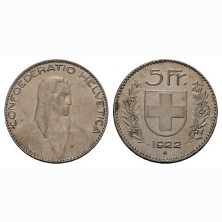 5 Franken 1922 B Schweiz