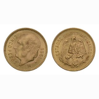 Mexiko 5 Pesos 1955 Gold